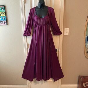 Vintage Kayser Nylon Robe & Gown Set Eggplant/Purple Sz S